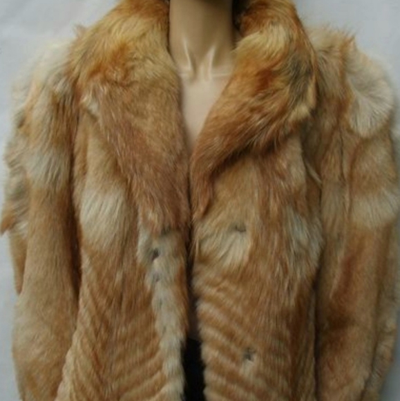 Vintage Mountain Flowers Brand Fox Fur Coat Sz 48 - Picture 3 of 14
